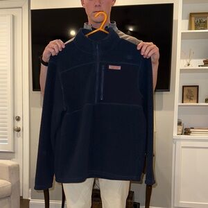 Vineyard Vines Men's Dark Blue Zip-Up Sweater